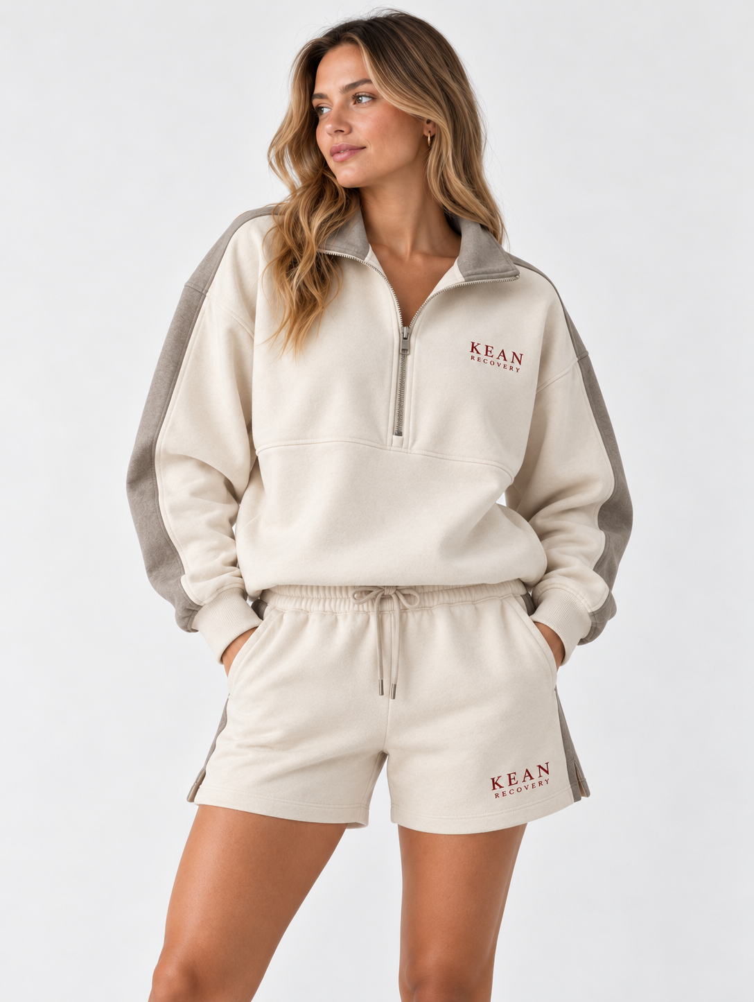 RECOVERY GOTS Organic Cotton Quarter-Zip Jumper